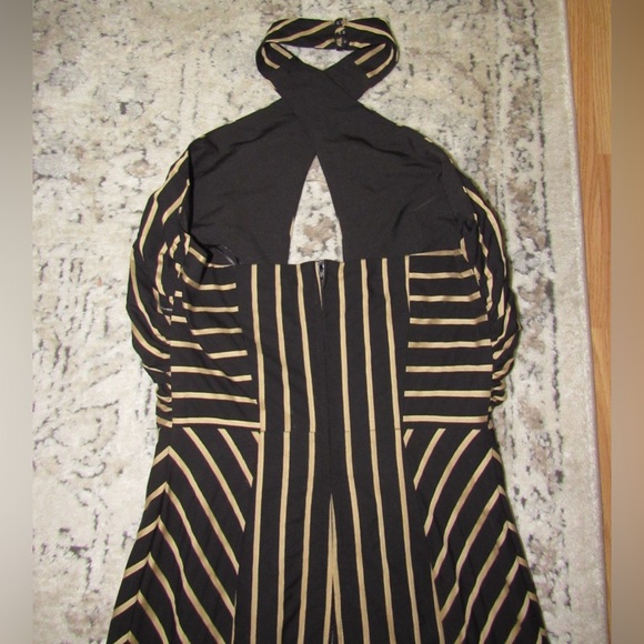 NWT C/MEO Collective High as Hope Midi Dress in Black Stripe - Picture 5 of 13